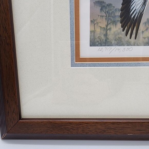 James Hautman 1990 Federal Duck Stamp Print With Stamp Whistling Tree Ducks 1989 - Picture 6 of 13